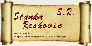 Stanka Resković vizit kartica
